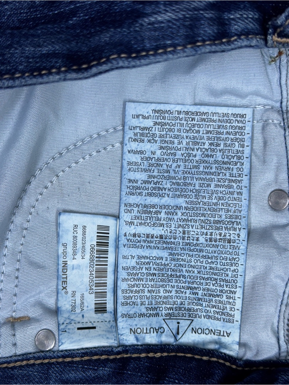 ZARA TRF Wide Leg Low Rise Jeans Indigo 100% Cotton Size 2 New - Picture 8 of 10